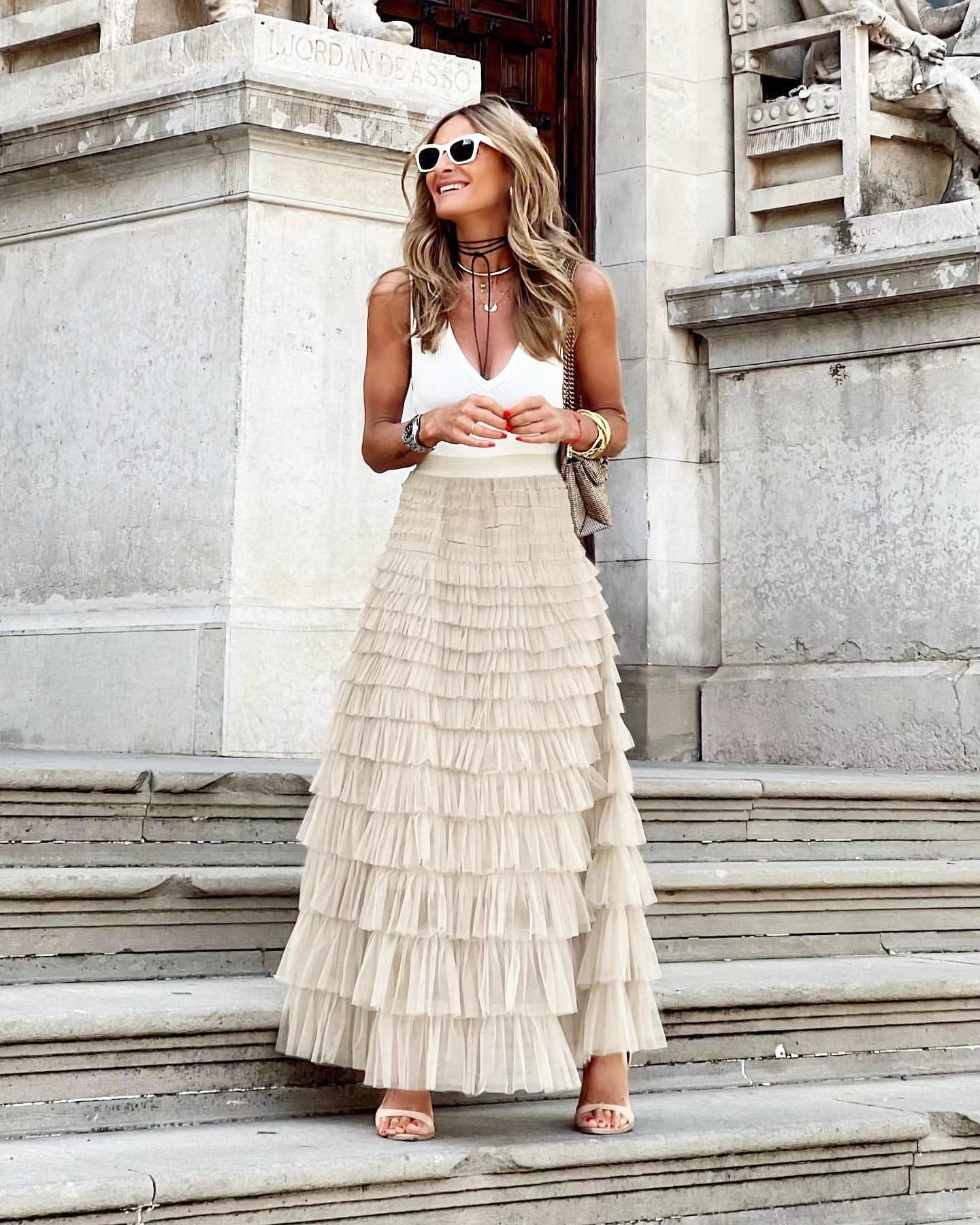 Sabrina - Layered mesh skirt with romantic ruffles