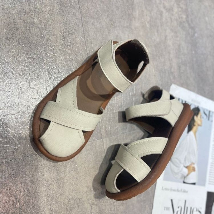 Vera - Sandalias planas cruzadas