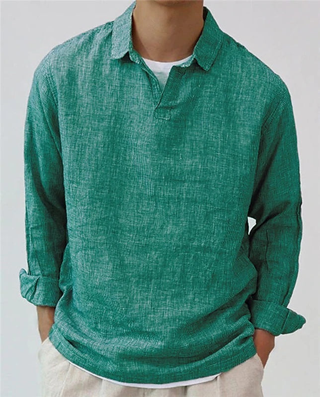 Luca - Camisa casual de lino de manga larga
