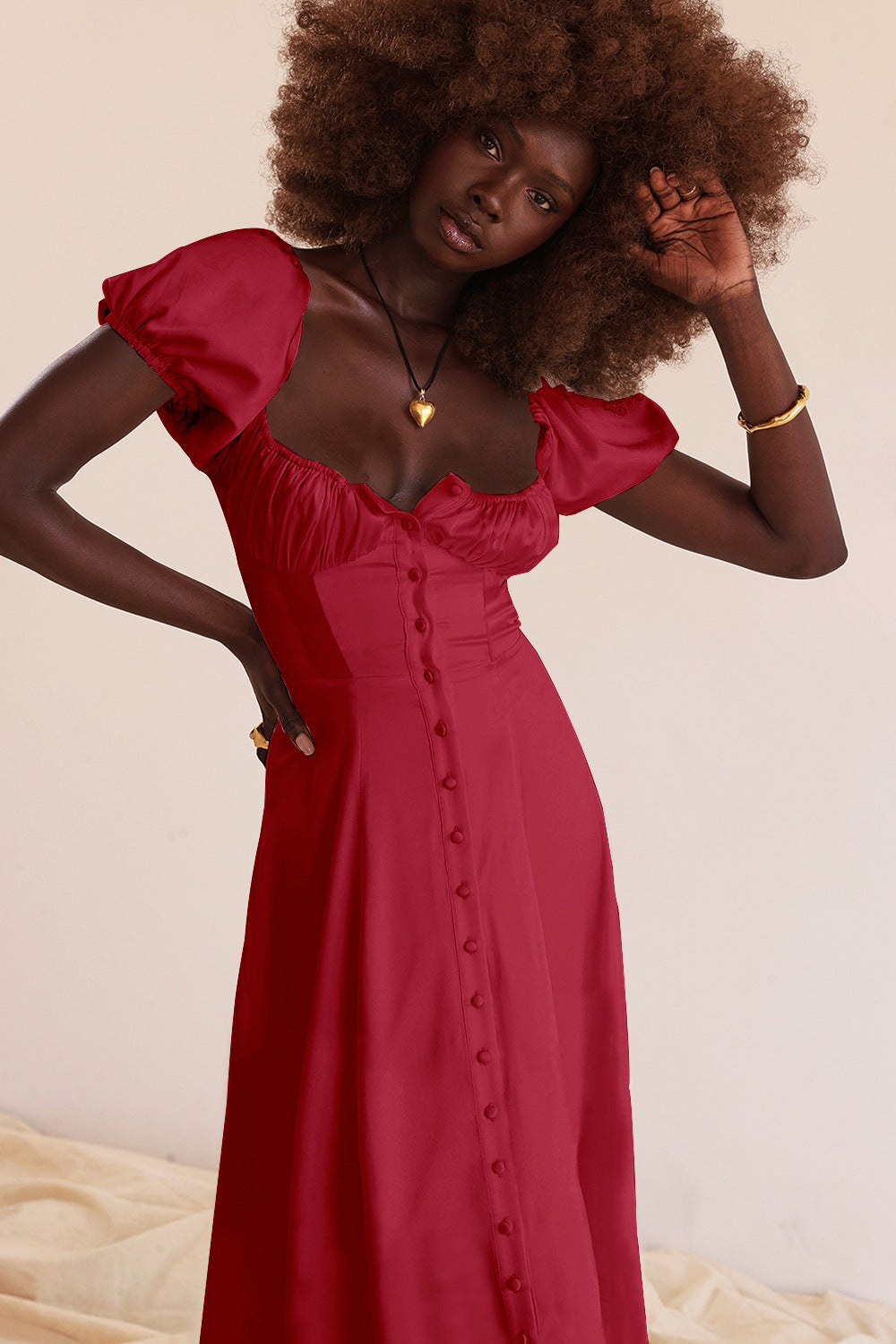 Beatriz - Abito midi con corsetto e bottoni