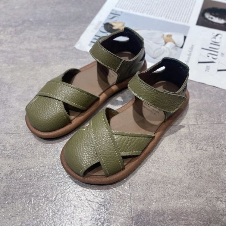 Vera - Sandalias planas cruzadas
