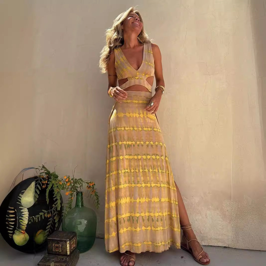 Isabella - Vestido midi con estampado floral y lazo