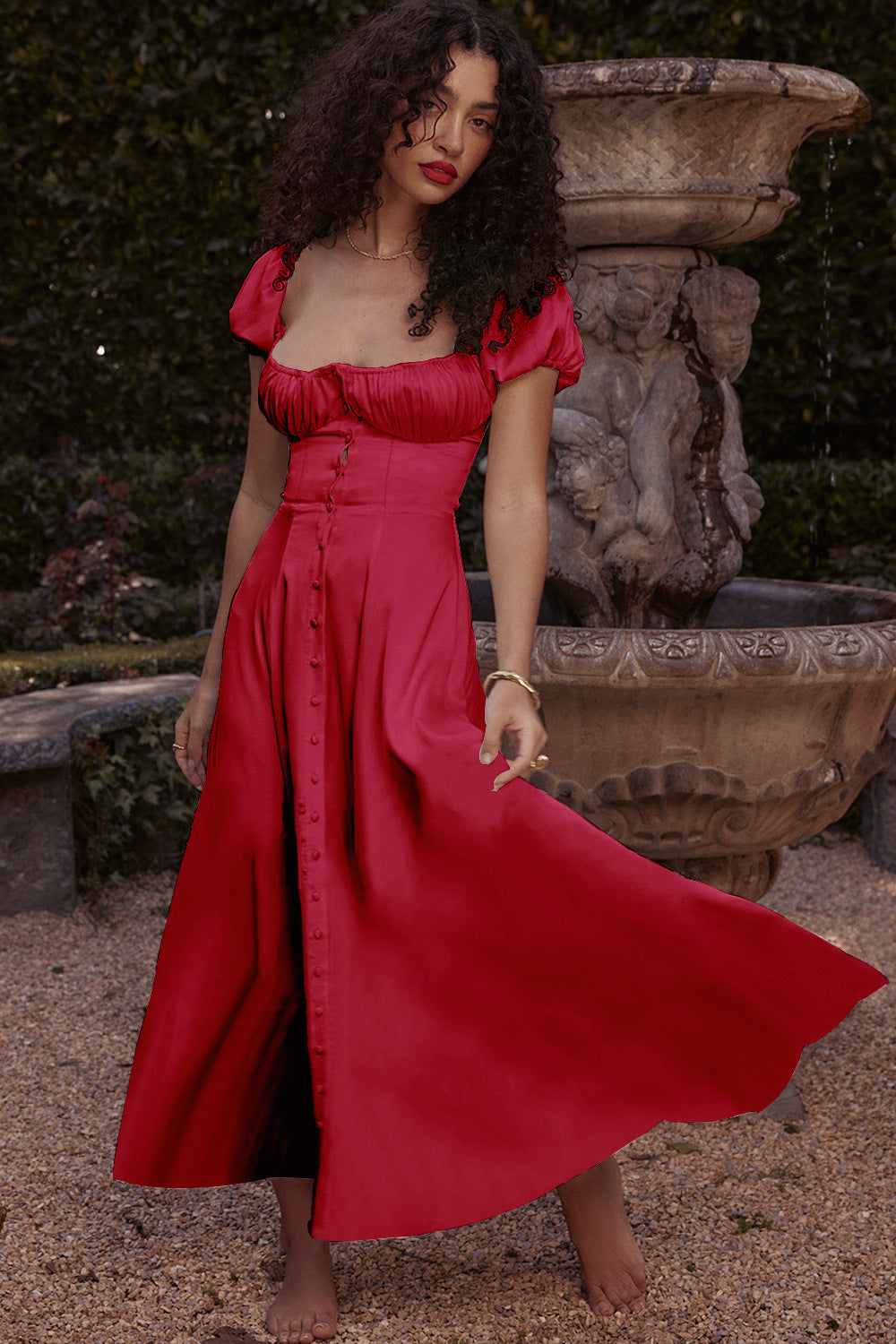 Beatriz - Abito midi con corsetto e bottoni