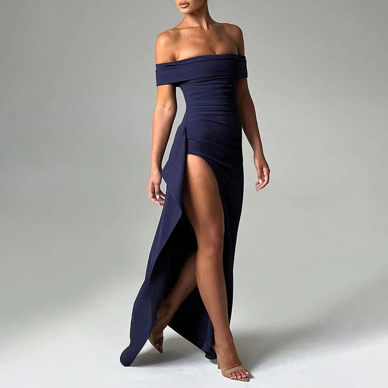 Selena - Vestido con abertura en los hombros