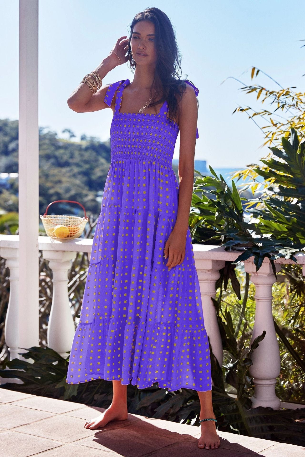 Sabrina - Langes Kleid mit Rüschen und Volants