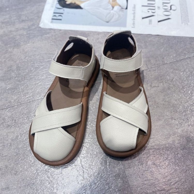 Vera - Sandalias planas cruzadas