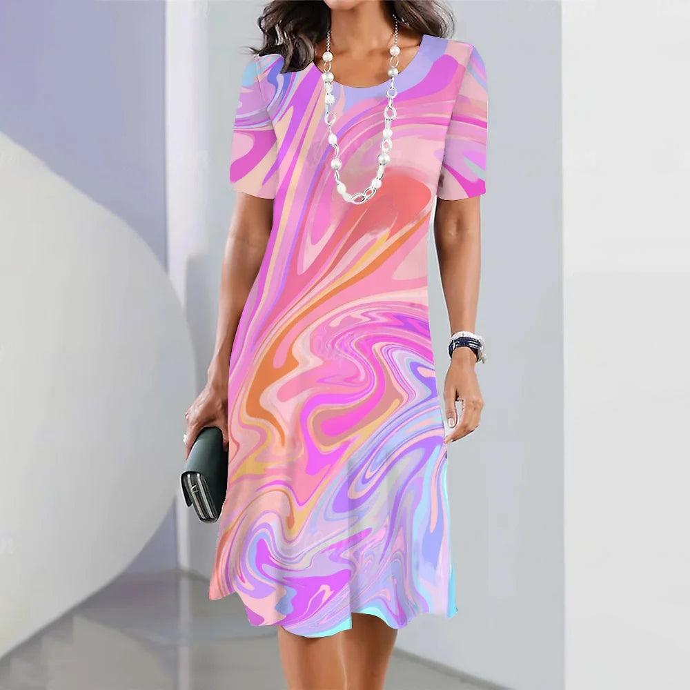 Calinda™ | Abstract Swirl Midi Dress