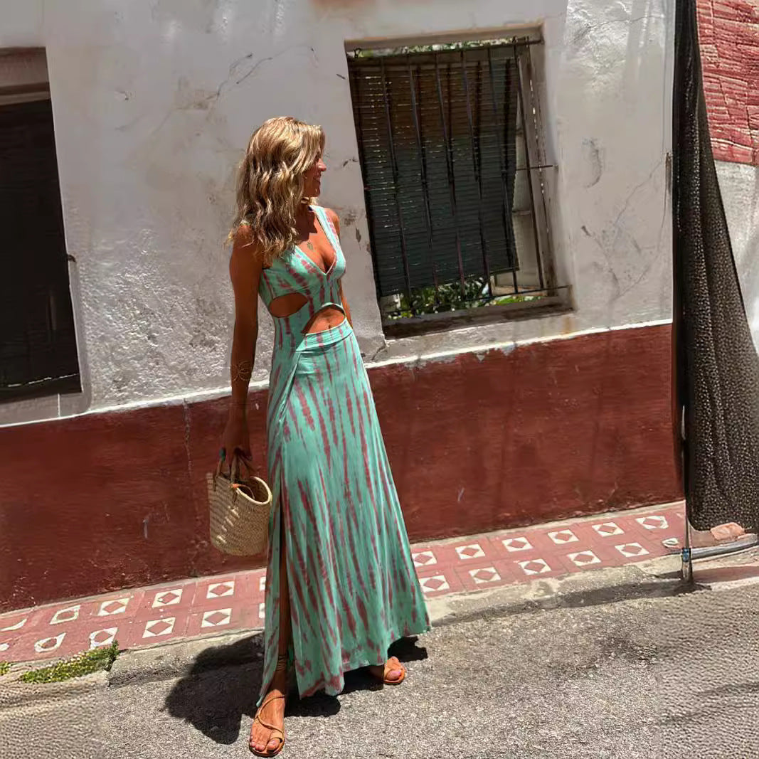 Isabella - Vestido midi con estampado floral y lazo
