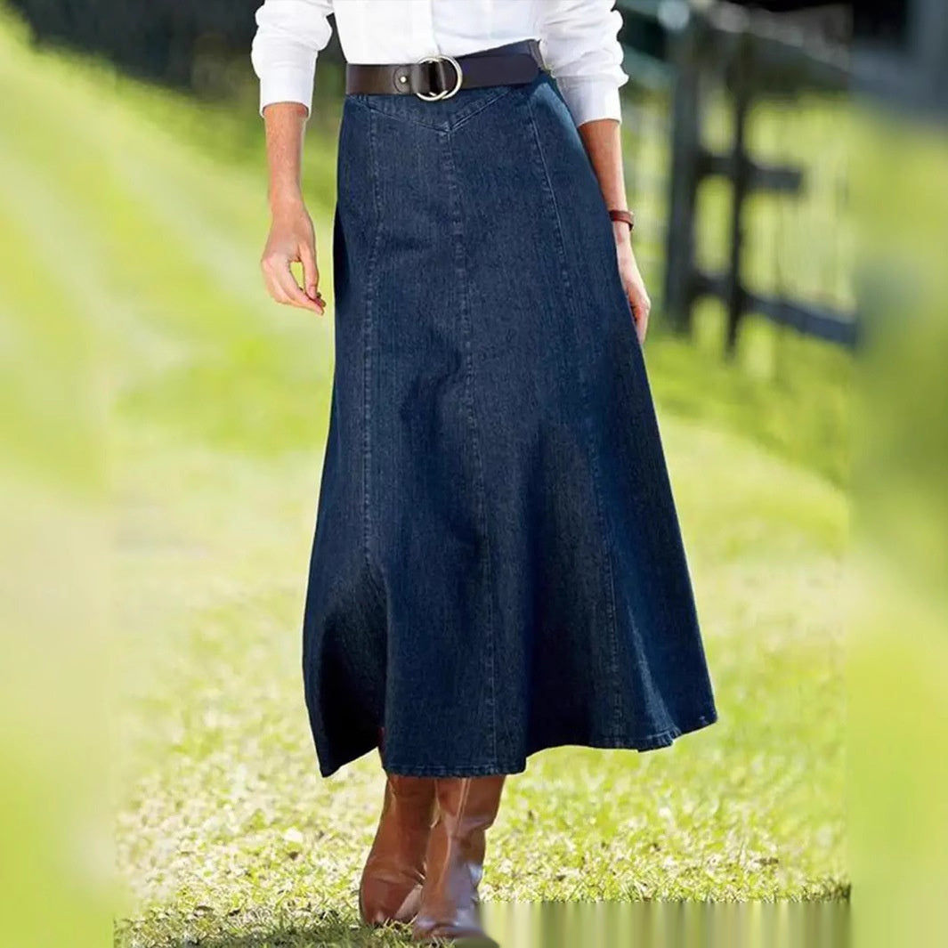 Mónica - Falda larga vaquera estilo clásico