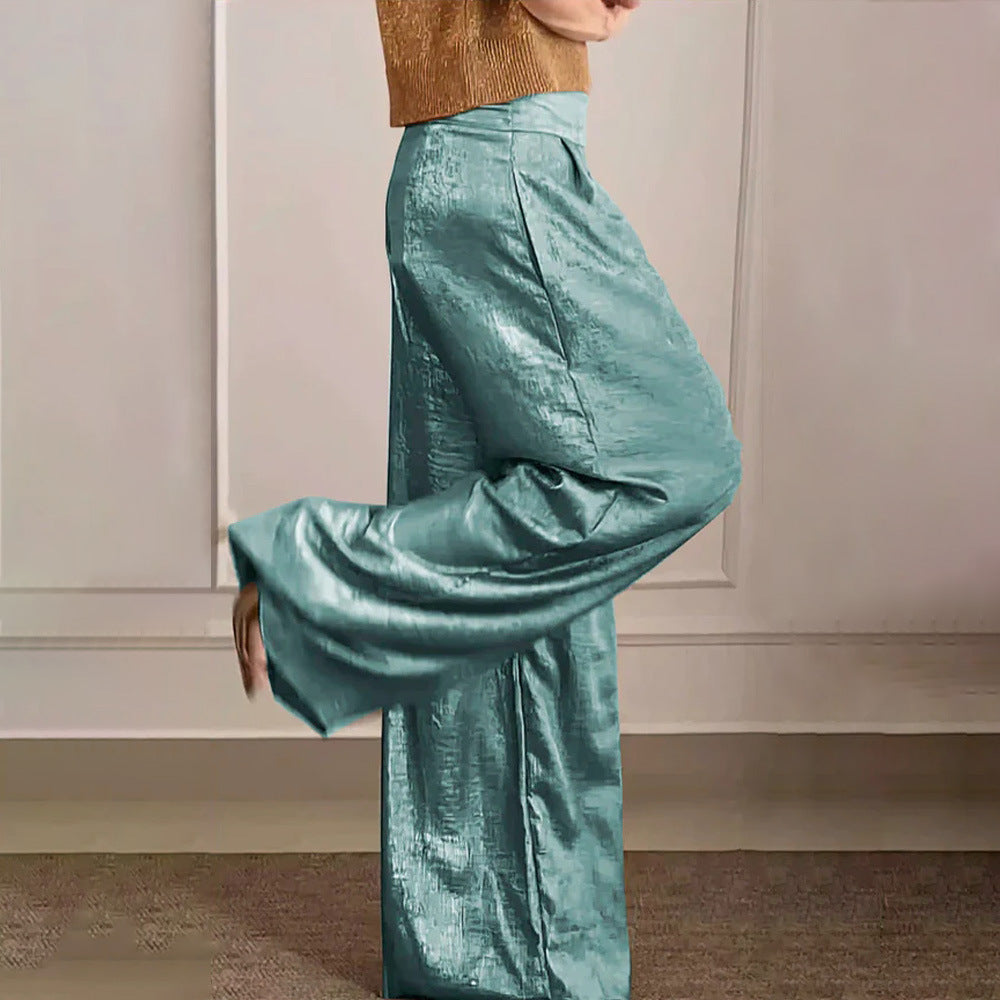 Gala - Loose pants in metallic gold