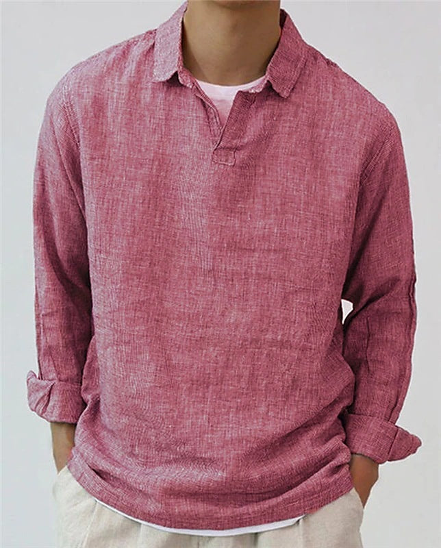 Luca - Camisa casual de lino de manga larga
