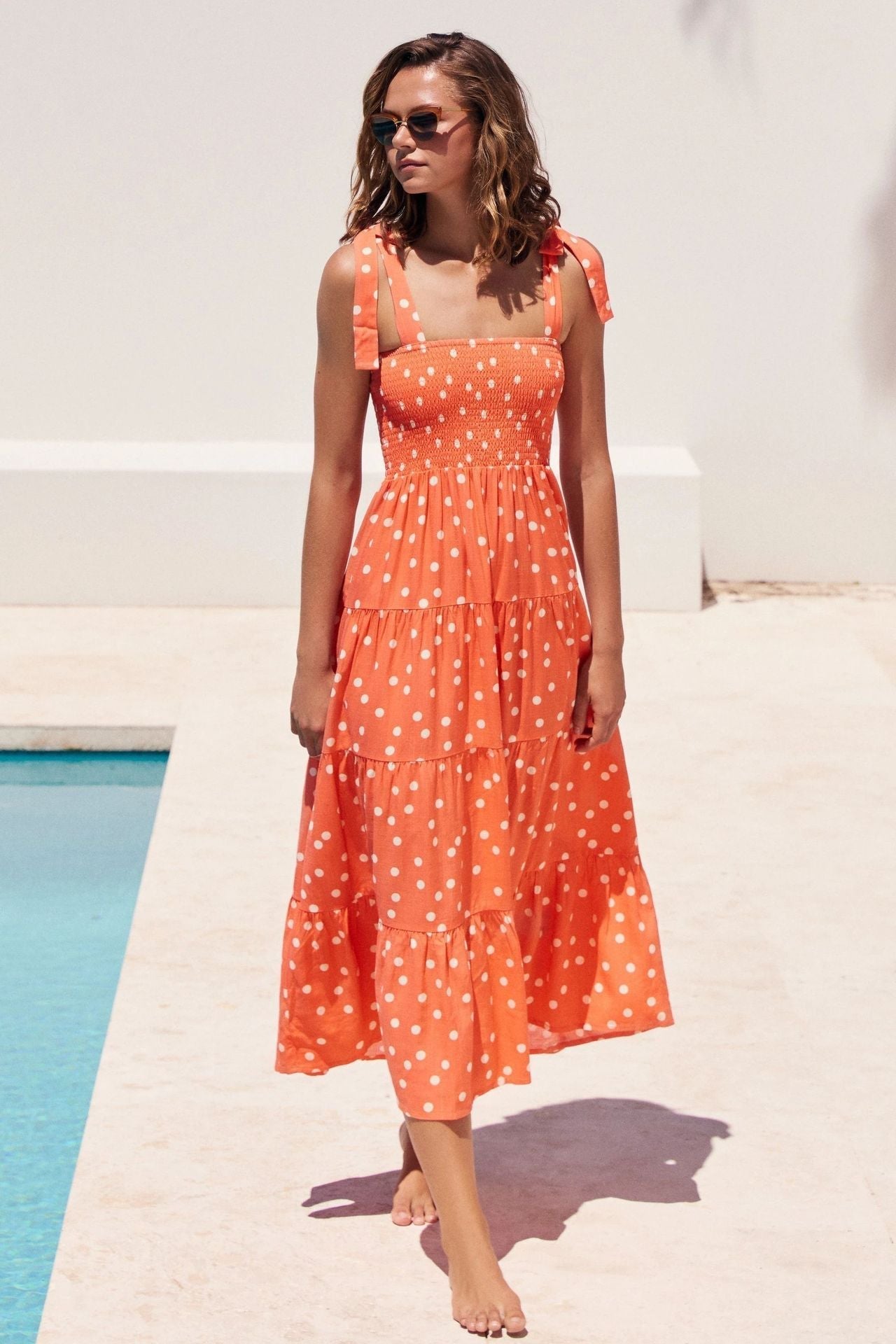 Sabrina - Langes Kleid mit Rüschen und Volants