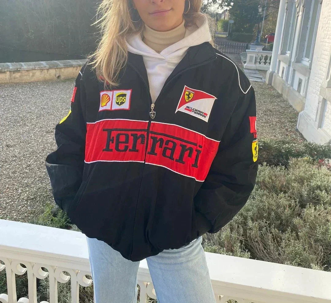 Gisela™ Vintage Ferrari racing driver jacket