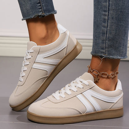 Nora - Zapatillas retro amarillas con cordones