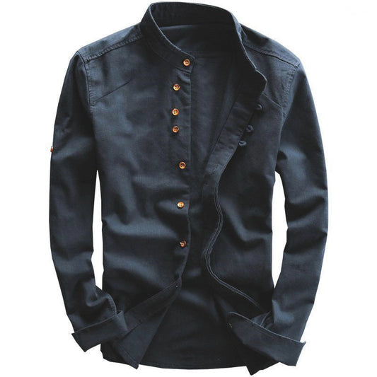 Thaddius | Camicia casual da uomo in stile cinese retrò con collo alto