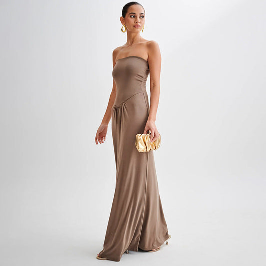 Isla - Maxidress drappeggiato senza spalline