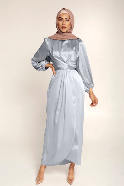 Stuttgart | Luxuriöses Feminines Tunika-Satin-Kleid