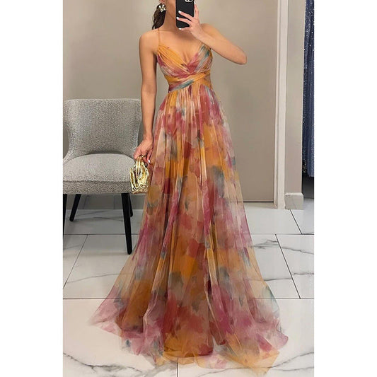 Julieta - Vestido de noche de tul floral
