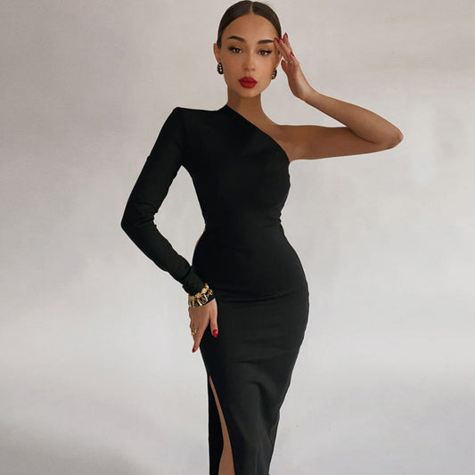 Isabela - Asymmetric long sleeve dress
