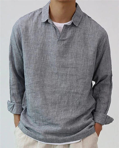 Luca - Camisa casual de lino de manga larga