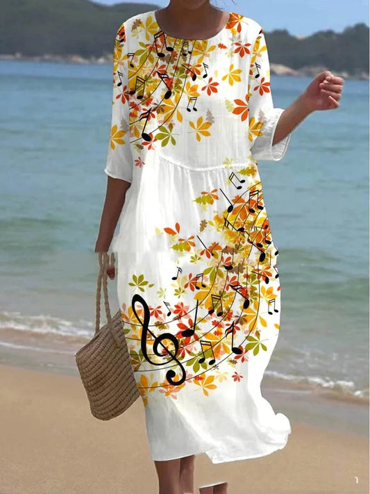 Isla - Blue beach cover-up with elegant floral print