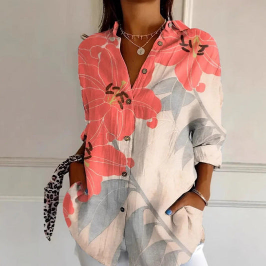 Coralina - Blusa estampada de manga larga