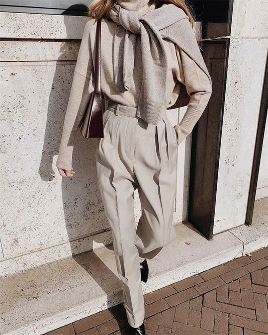 Cristina | Pantaloni classici ed eleganti a gamba dritta con vestibilità ampia