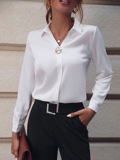 Renata - Blusa fucsia de manga larga