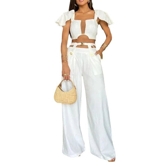 Luisa | Completo due pezzi da donna con scollo quadrato e spacco
