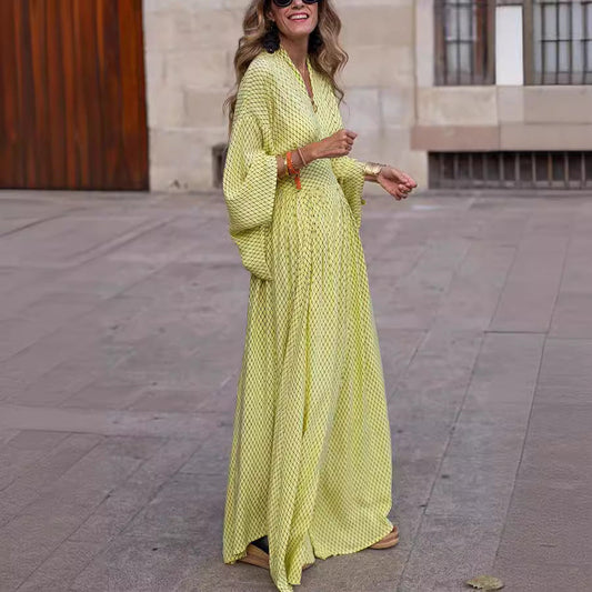 Sabrina - Abito lungo boho chic con stampa delicata