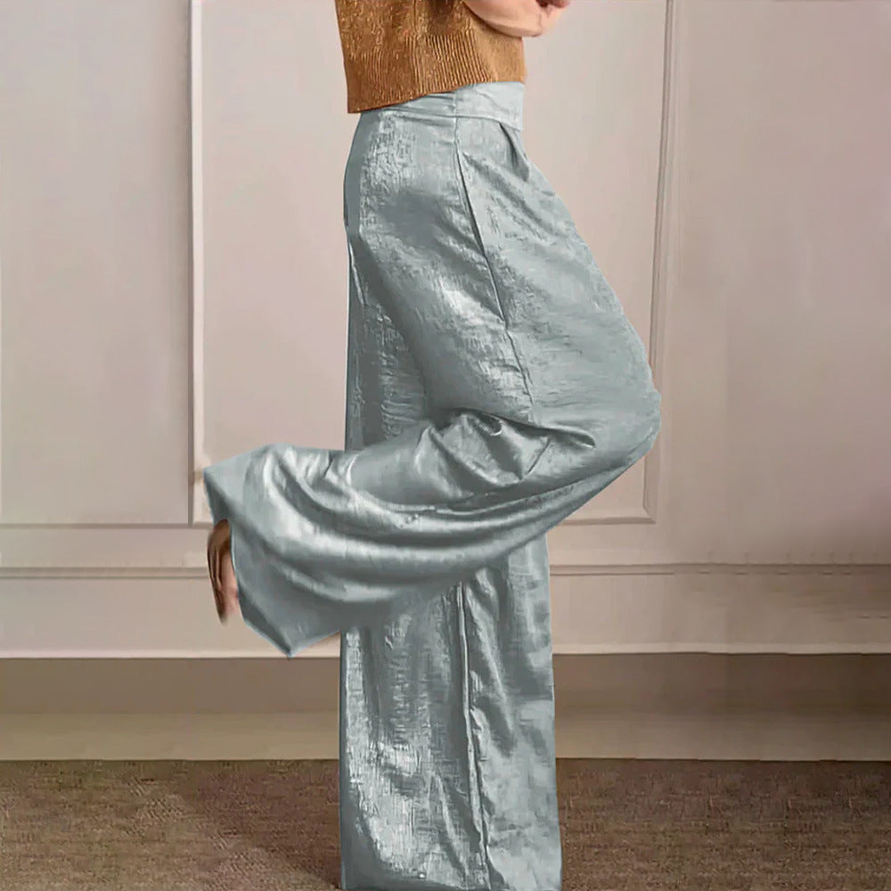 Gala - Loose pants in metallic gold
