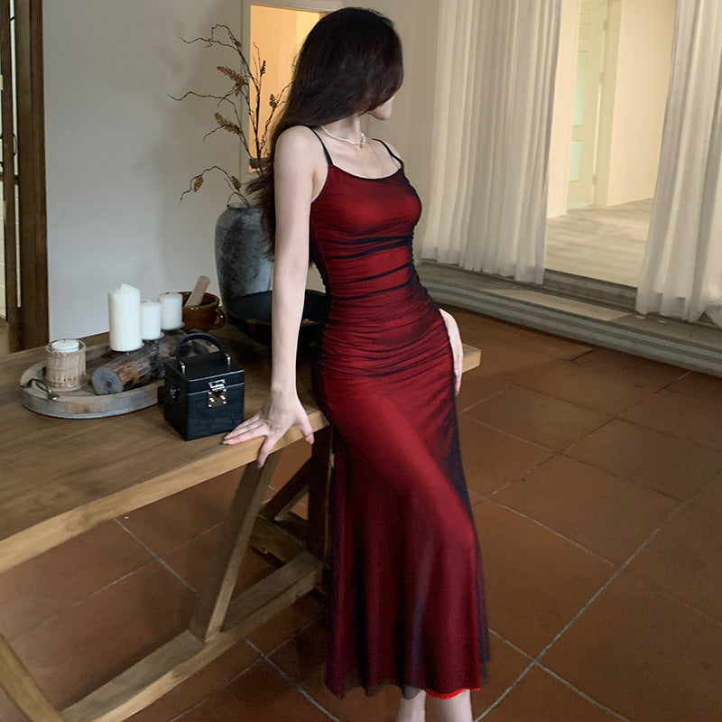 Ruby - Elegante abito da festa midi rosso