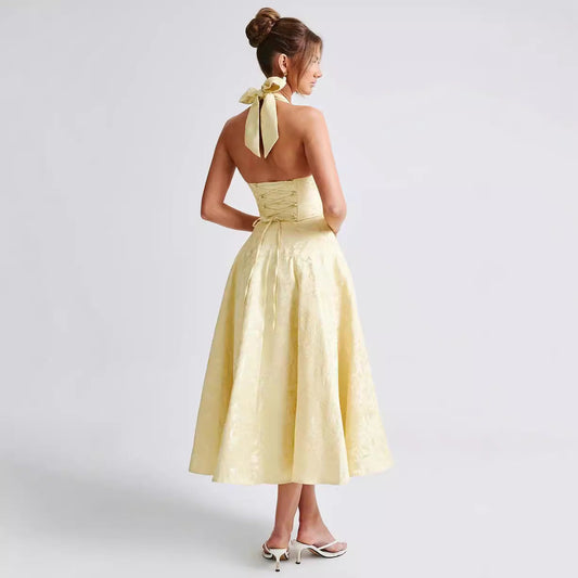 Julieta - Abito midi con scollo a farfalla