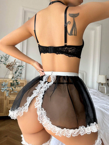 Valentina - Conjunto de lencería estilo sirvienta