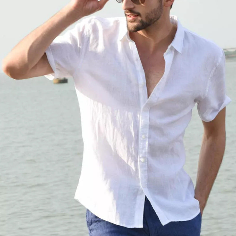 Luca - Camicia di lino a maniche corte