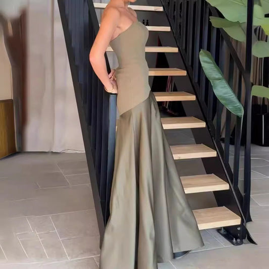 Helena - Abito lungo senza spalline con eleganza primaverile