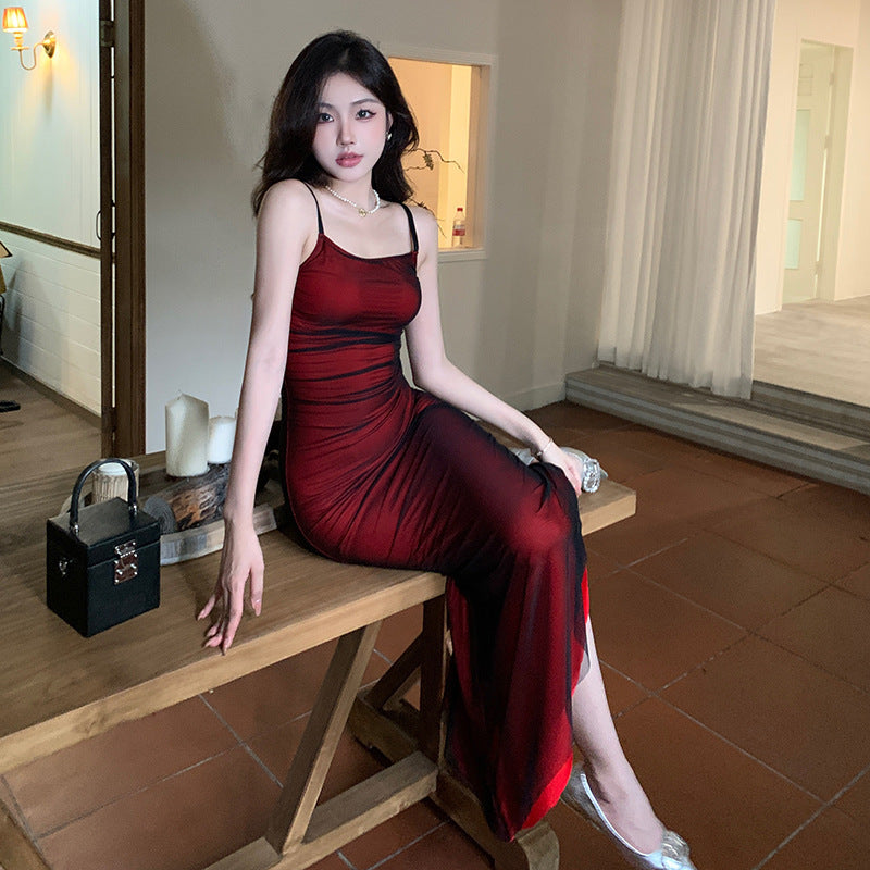 Ruby - Elegante abito da festa midi rosso