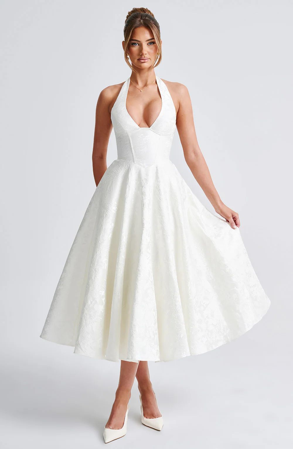 Julieta - Abito midi con scollo a farfalla