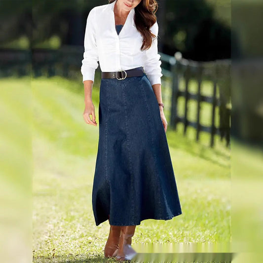 Mónica - Falda larga vaquera estilo clásico