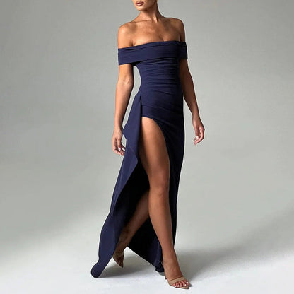 Selena - Vestido con abertura en los hombros