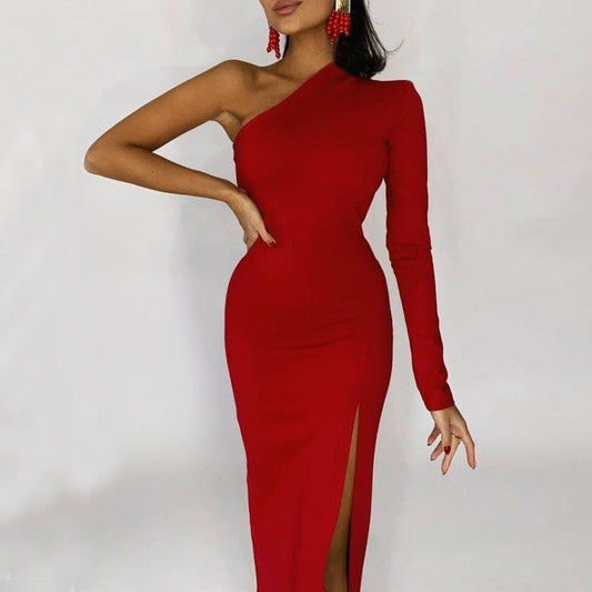 Isabela - Asymmetric long sleeve dress