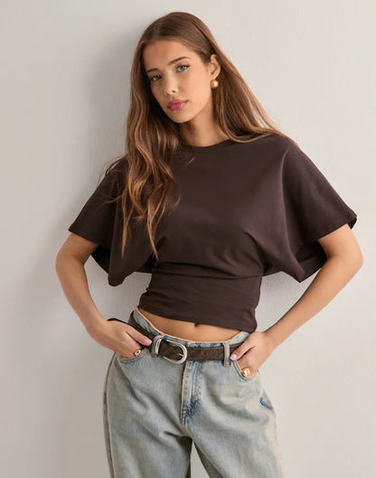 Paula - Blusa básica con mangas amplias