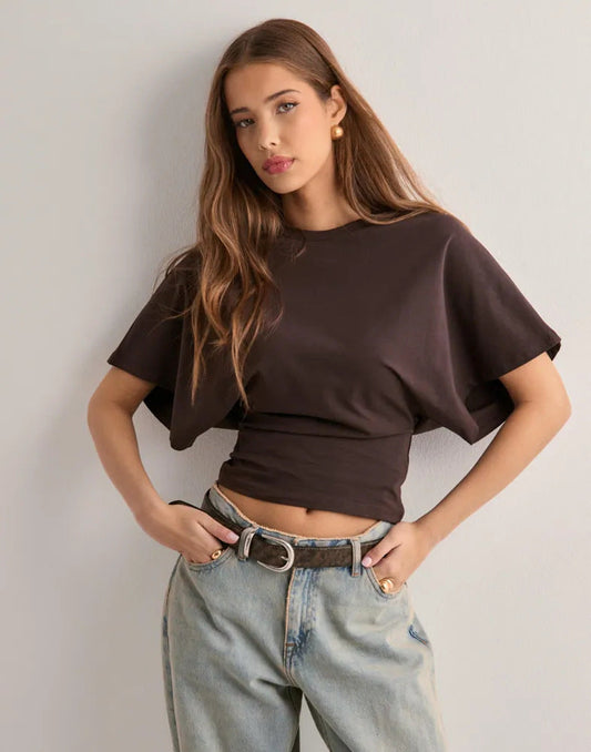 Paula - Blusa básica con mangas amplias