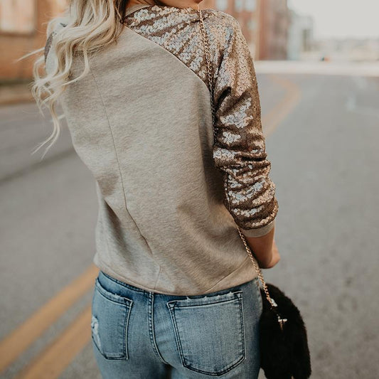 Camri | T-shirt da donna con paillettes per la moda primaverile