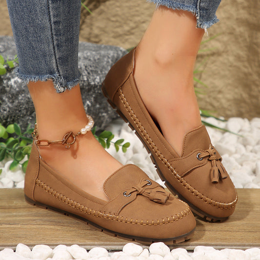 Clara - Mocasines cosidos con borlas