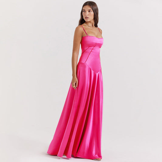 Selena - Elegante abito lungo in raso
