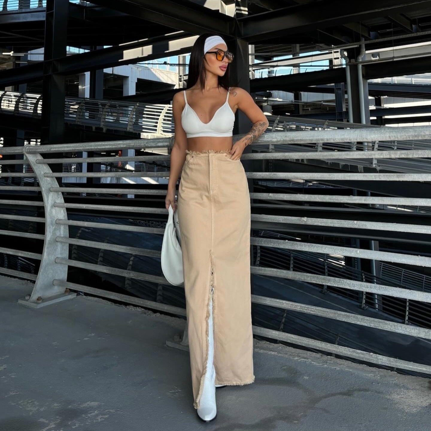 Briellea | Gonna midi alla moda da donna con taglio a-line a