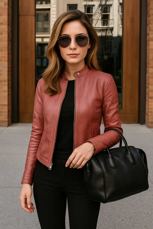 Silvia | Trendy leather jacket for women