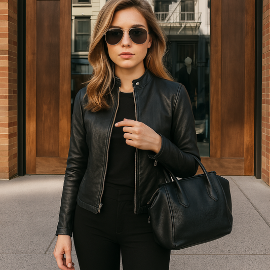 Silvia | Trendy leather jacket for women