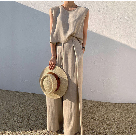 Rosalind | Pantaloni a gamba larga e top in lino